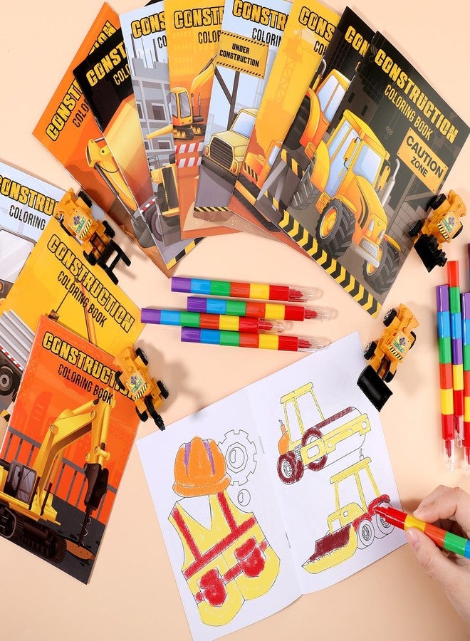 BenLouis 24 Pcs Construction Mini Coloring Books Kids Excavator Theme Party Favors Small Activity Books Bulk for Kids Construction Birthday Goodie Bags Stuffers Return Gifts Classroom Travel - Image 3